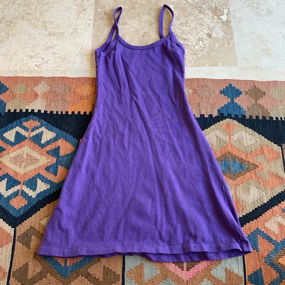 Los Angeles Apparel spaghetti strap mini dress heavy ripped cotton casual sexy